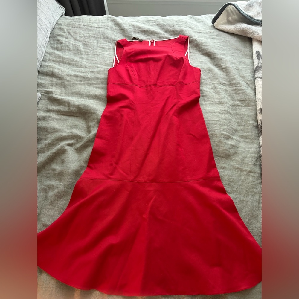 Narciso Rodriguez Red Midi Dress (linen/cotton)